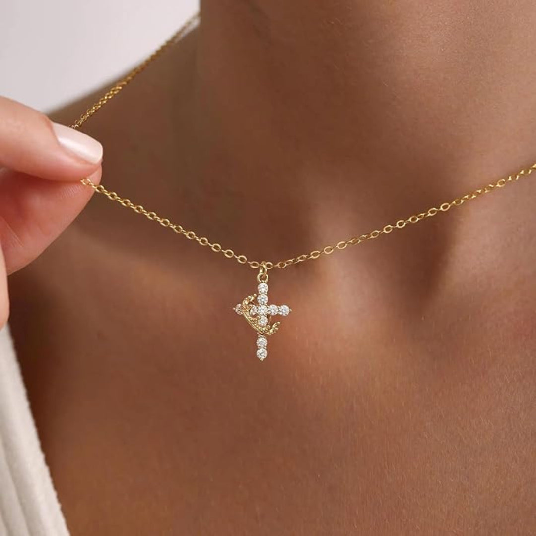 Cross & Crown Necklace